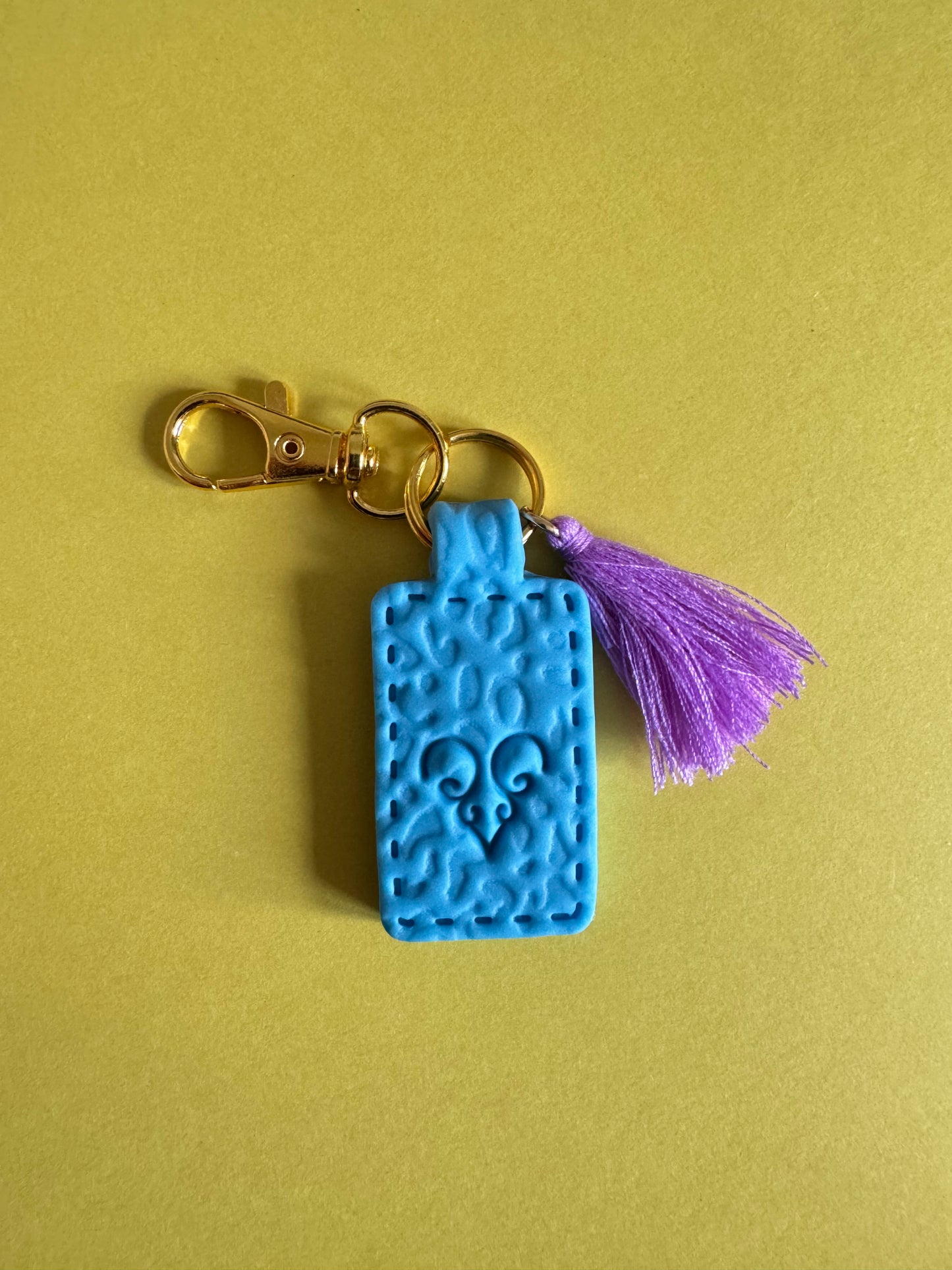 Light Blue Polymer Clay & Tassel Keychains – Colorful, Fun & One-of-a-Kind