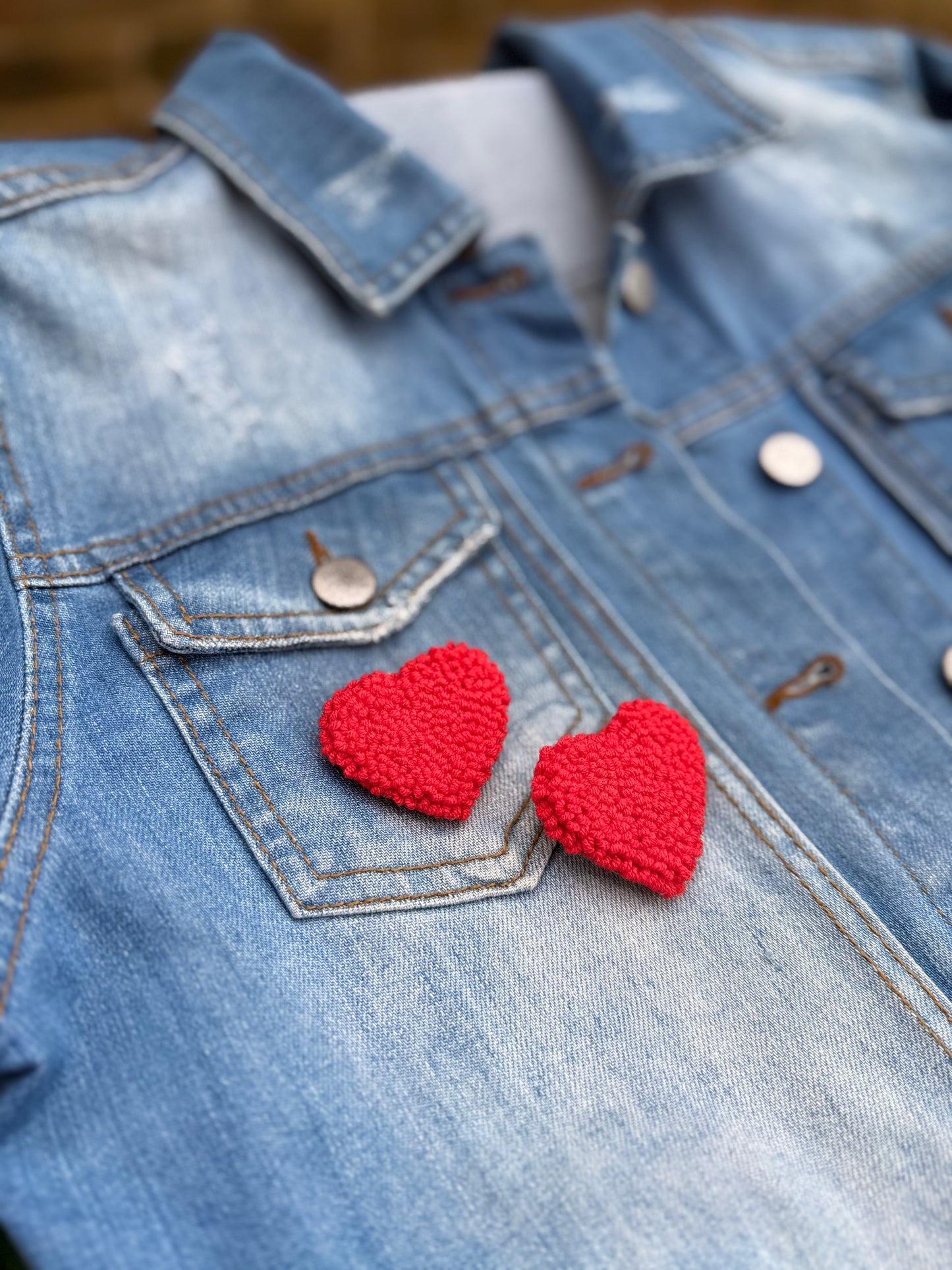 Heart Punch Needle Pin – Handmade, Sweet & Full of Love