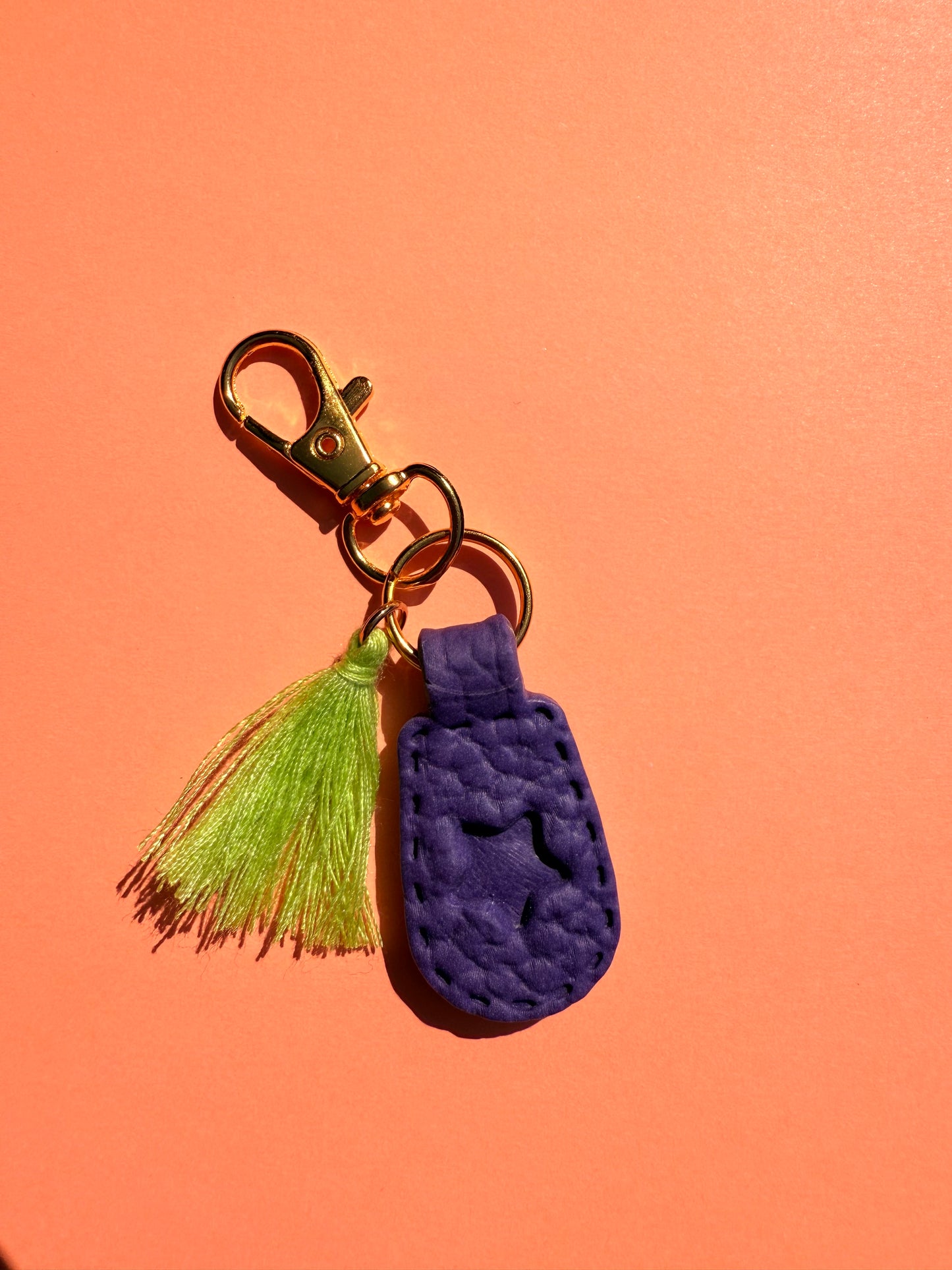 Purple Polymer Clay & Tassel Keychains – Colorful, Fun & One-of-a-Kind
