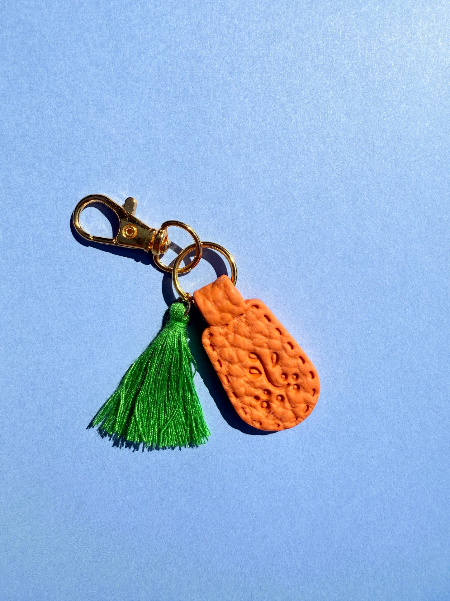 Orange Polymer Clay & Tassel Keychains – Colorful, Fun & One-of-a-Kind