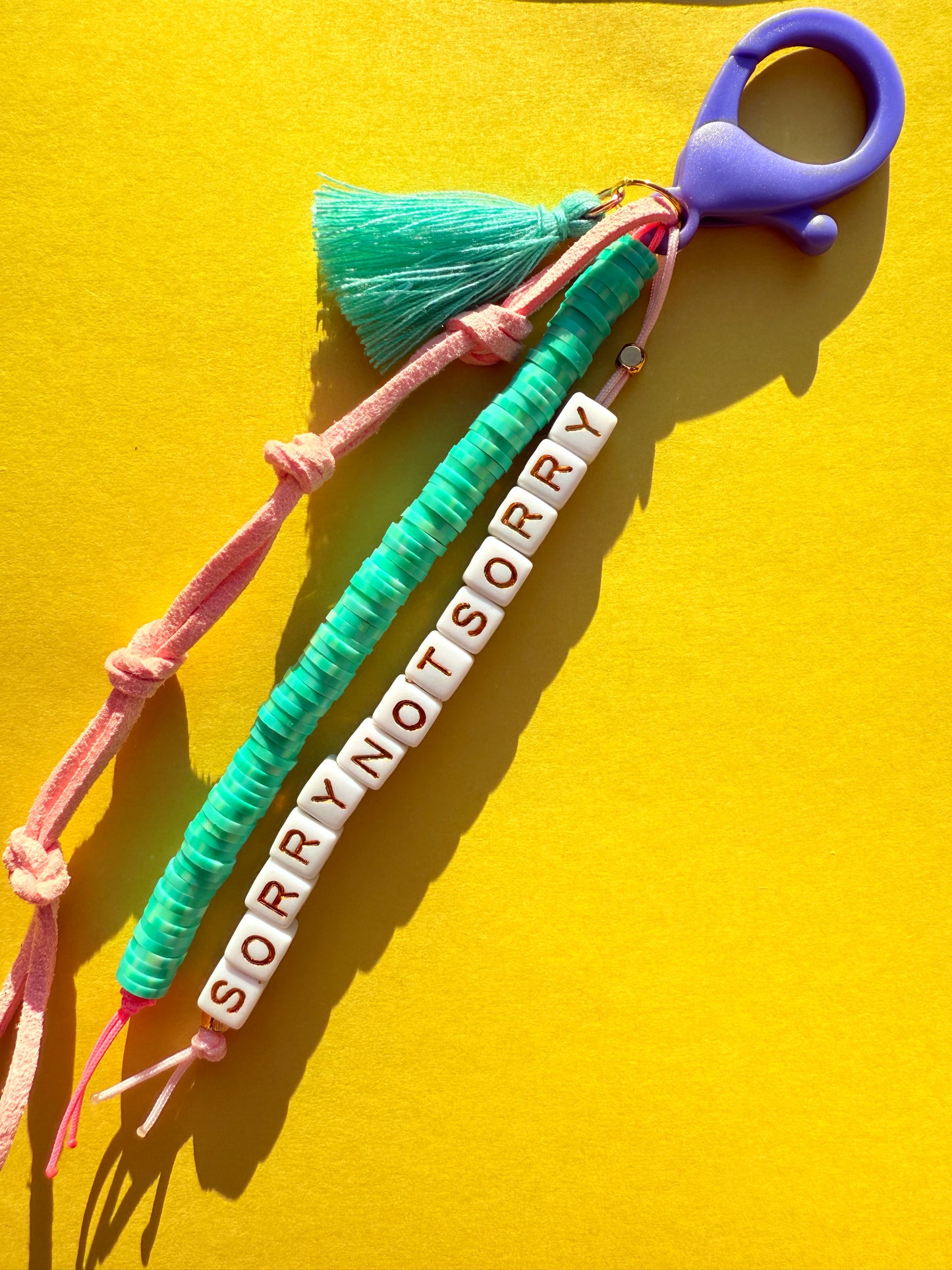 "SORRY NOT SORRY" Polymer Clay Bead Keychains – Colorful, Fun & Full of Personality