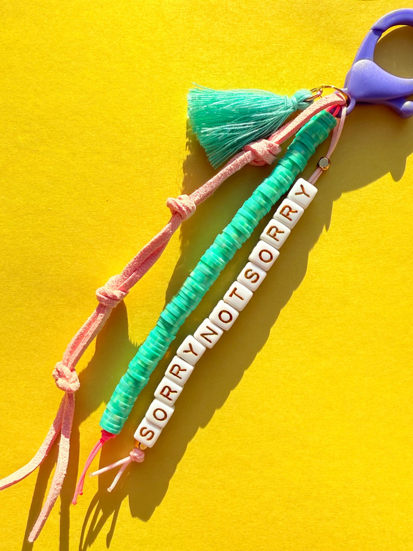 "SORRY NOT SORRY" Polymer Clay Bead Keychains – Colorful, Fun & Full of Personality