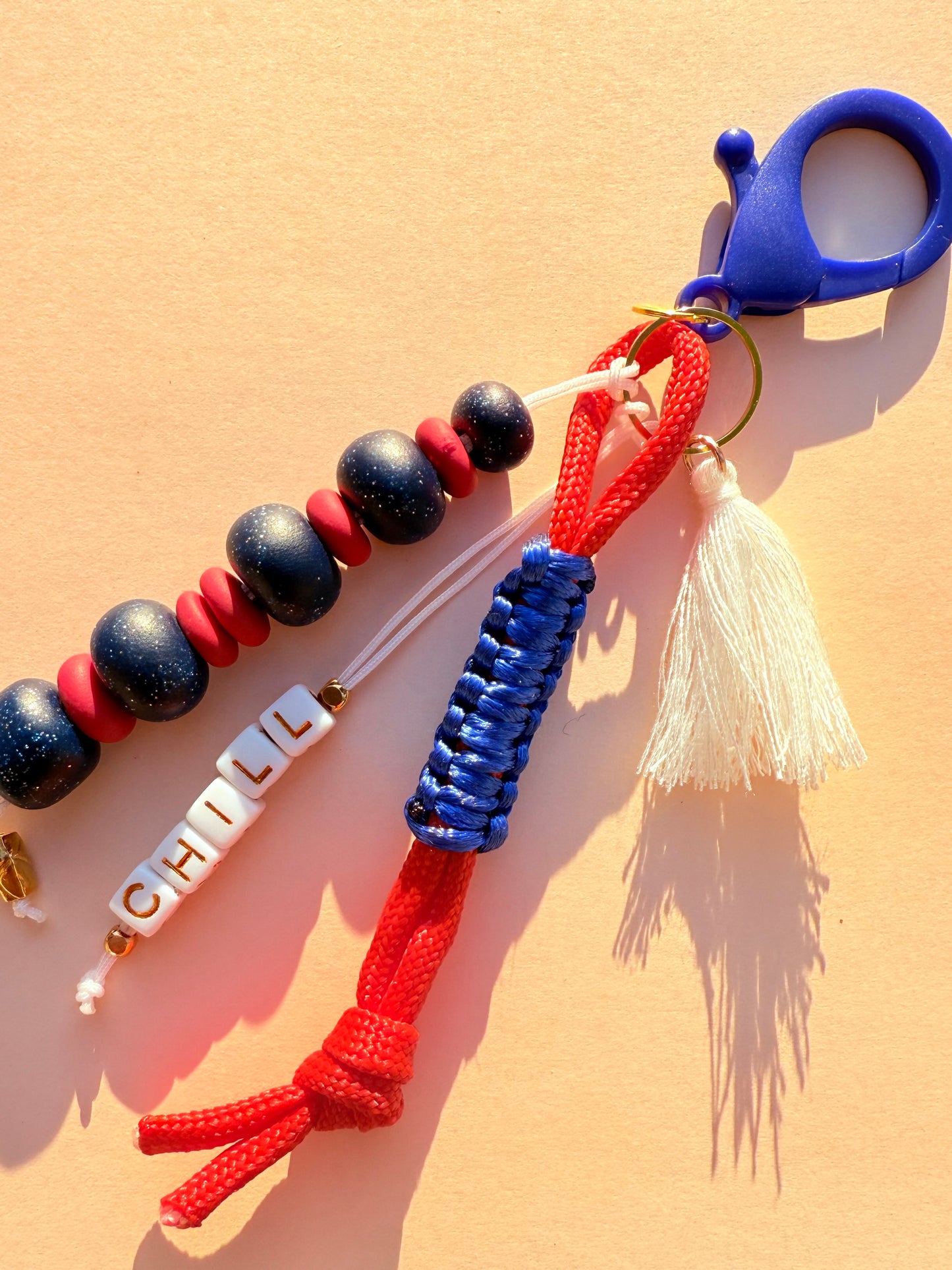 "CHILL" Polymer Clay Bead Keychains – Colorful, Fun & Full of Personality