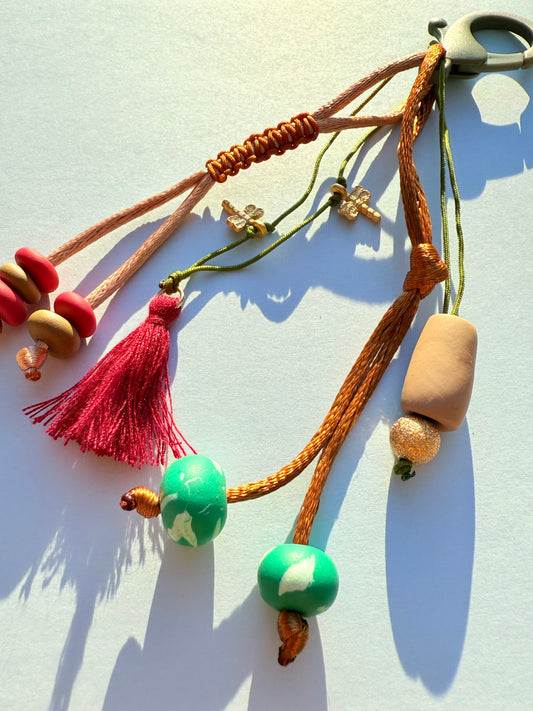 "LUCK CHARM" Polymer Clay Bead Keychains – Colorful, Fun & Full of Personality