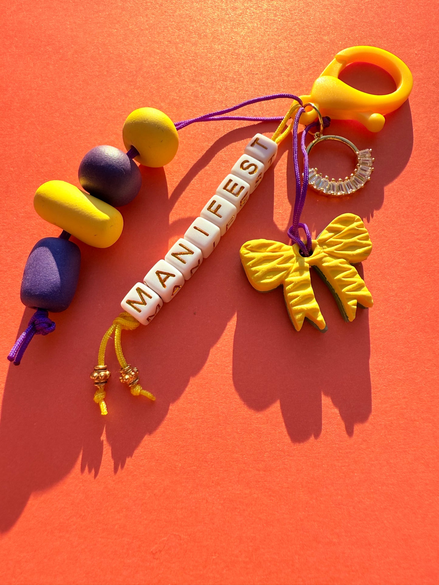 "MANIFEST" Polymer Clay Bead Keychains – Colorful, Fun & Full of Personality