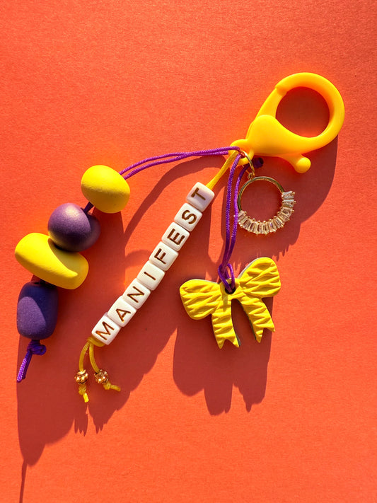 "MANIFEST" Polymer Clay Bead Keychains – Colorful, Fun & Full of Personality
