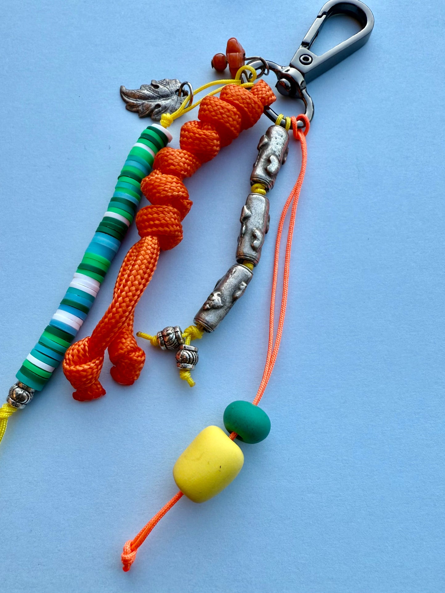 "NATURE" Handmade Polymer Clay Bead Keychains with Metal Ring – Personalized, Colorful & Durable