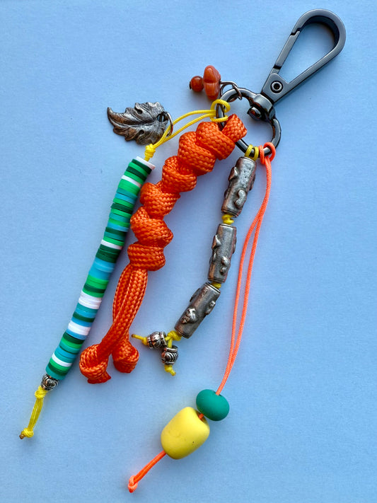 "NATURE" Handmade Polymer Clay Bead Keychains with Metal Ring – Personalized, Colorful & Durable