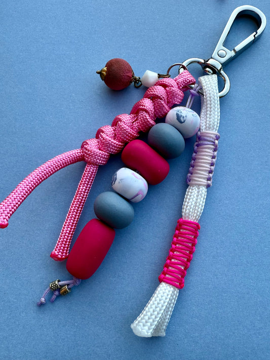 "BON BON" Handmade Polymer Clay Bead Keychains with Metal Ring – Personalized, Colorful & Durable