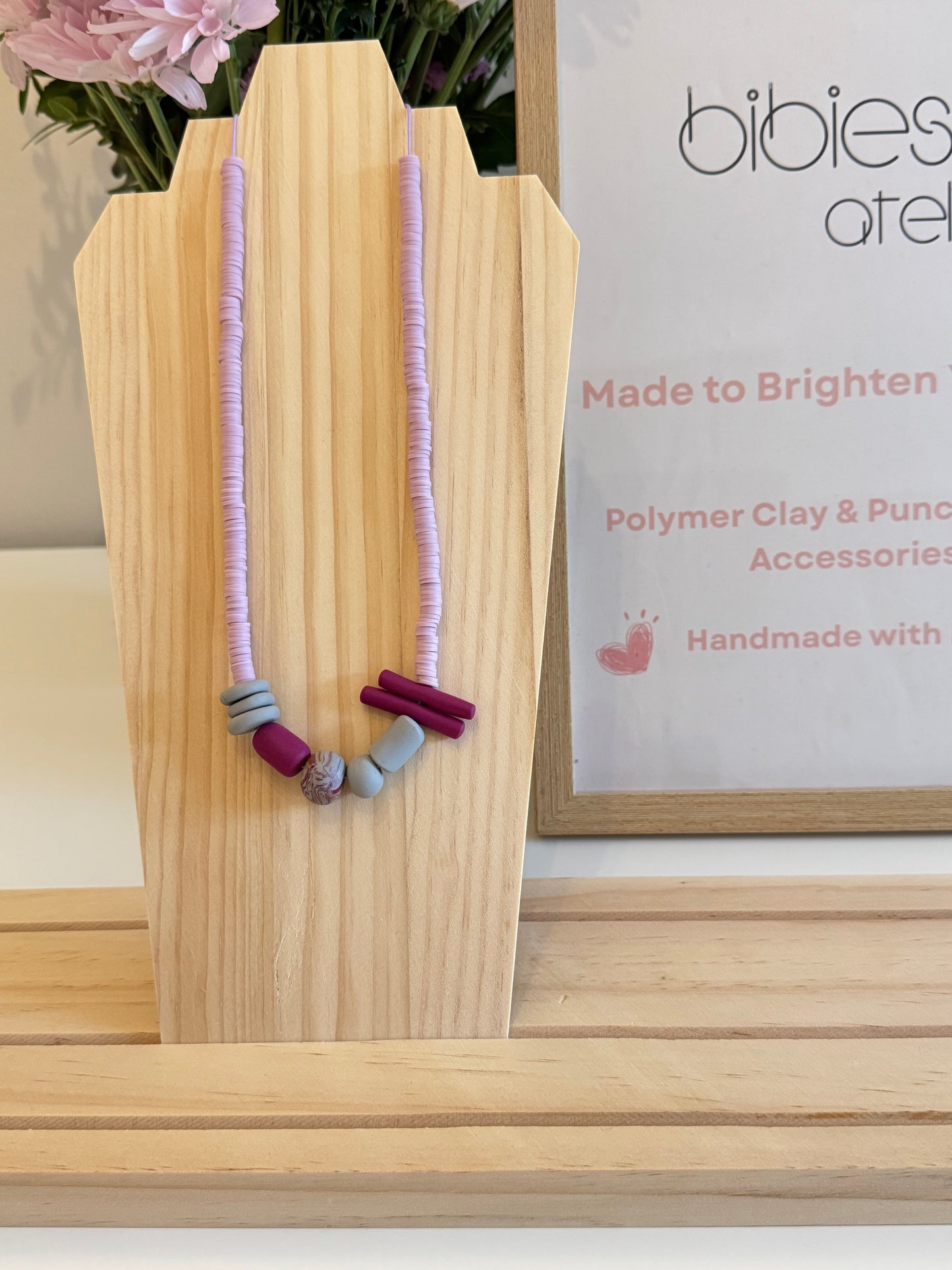 Cloudberry - Handmade Polymer Clay Necklace