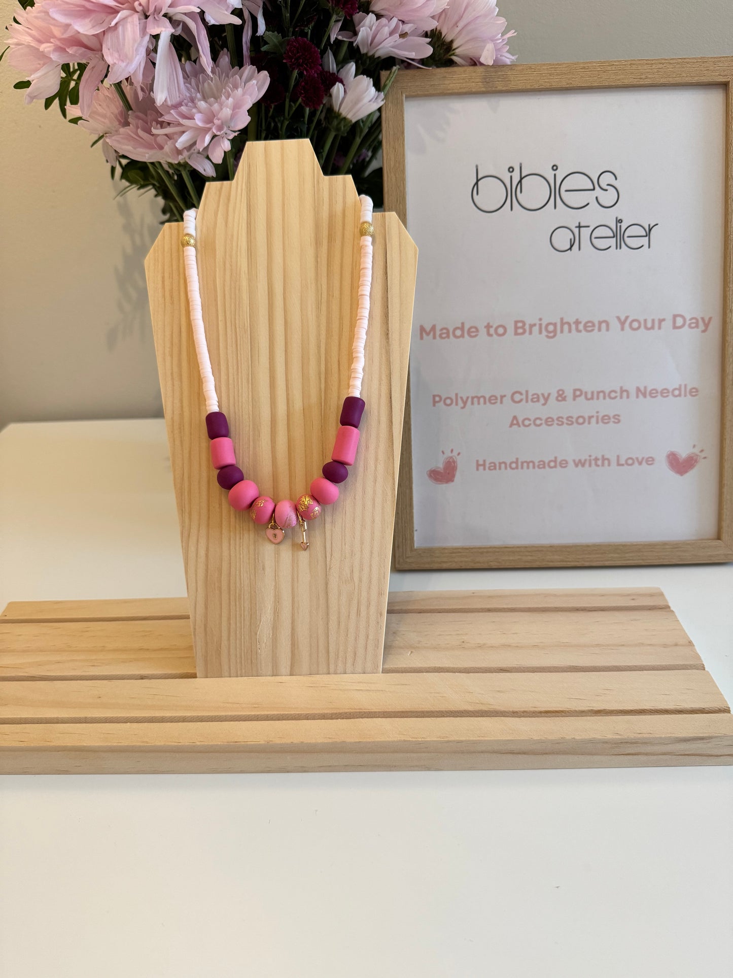 Pink Lemonade - Handmade Polymer Clay Necklace