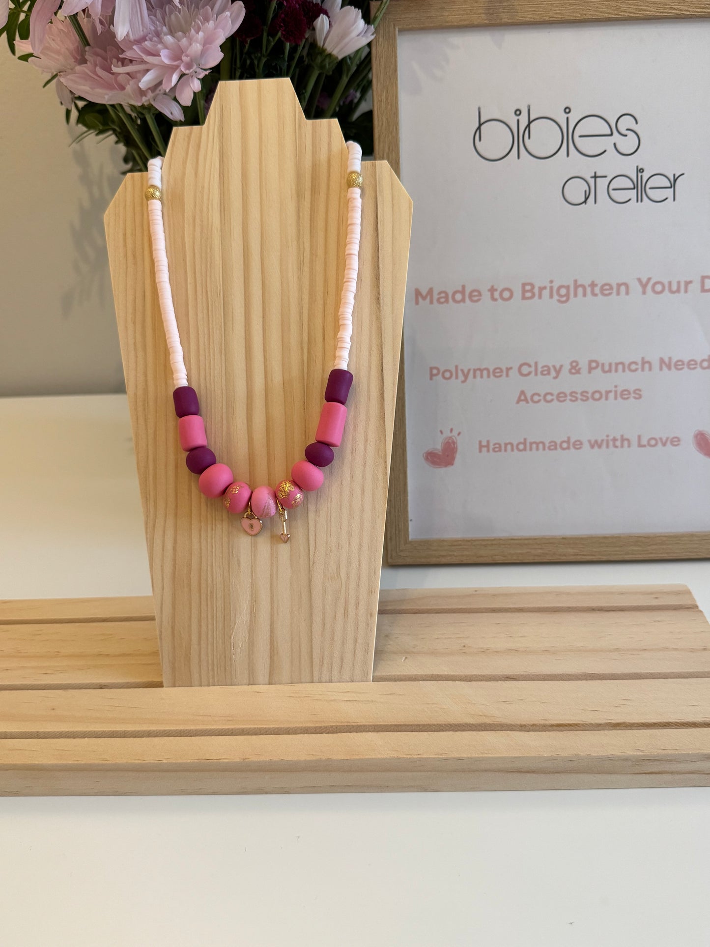 Pink Lemonade - Handmade Polymer Clay Necklace