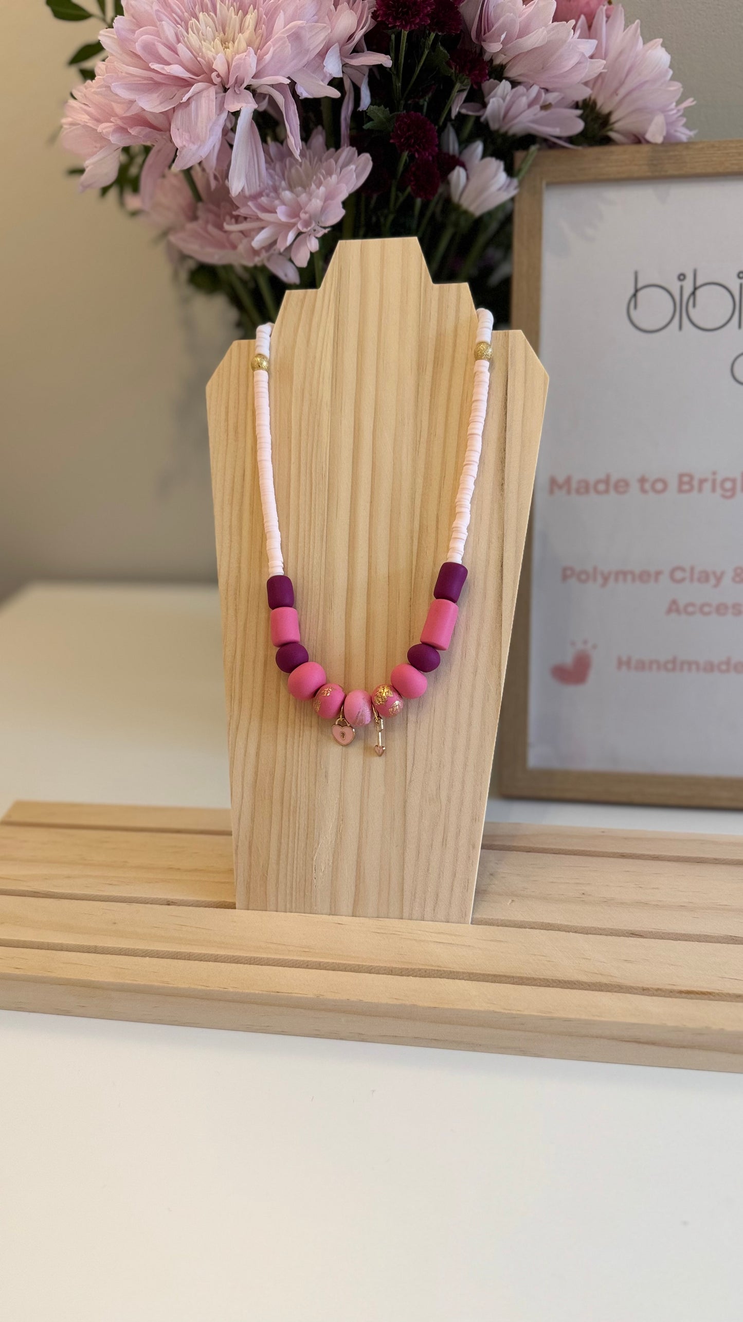 Pink Lemonade - Handmade Polymer Clay Necklace