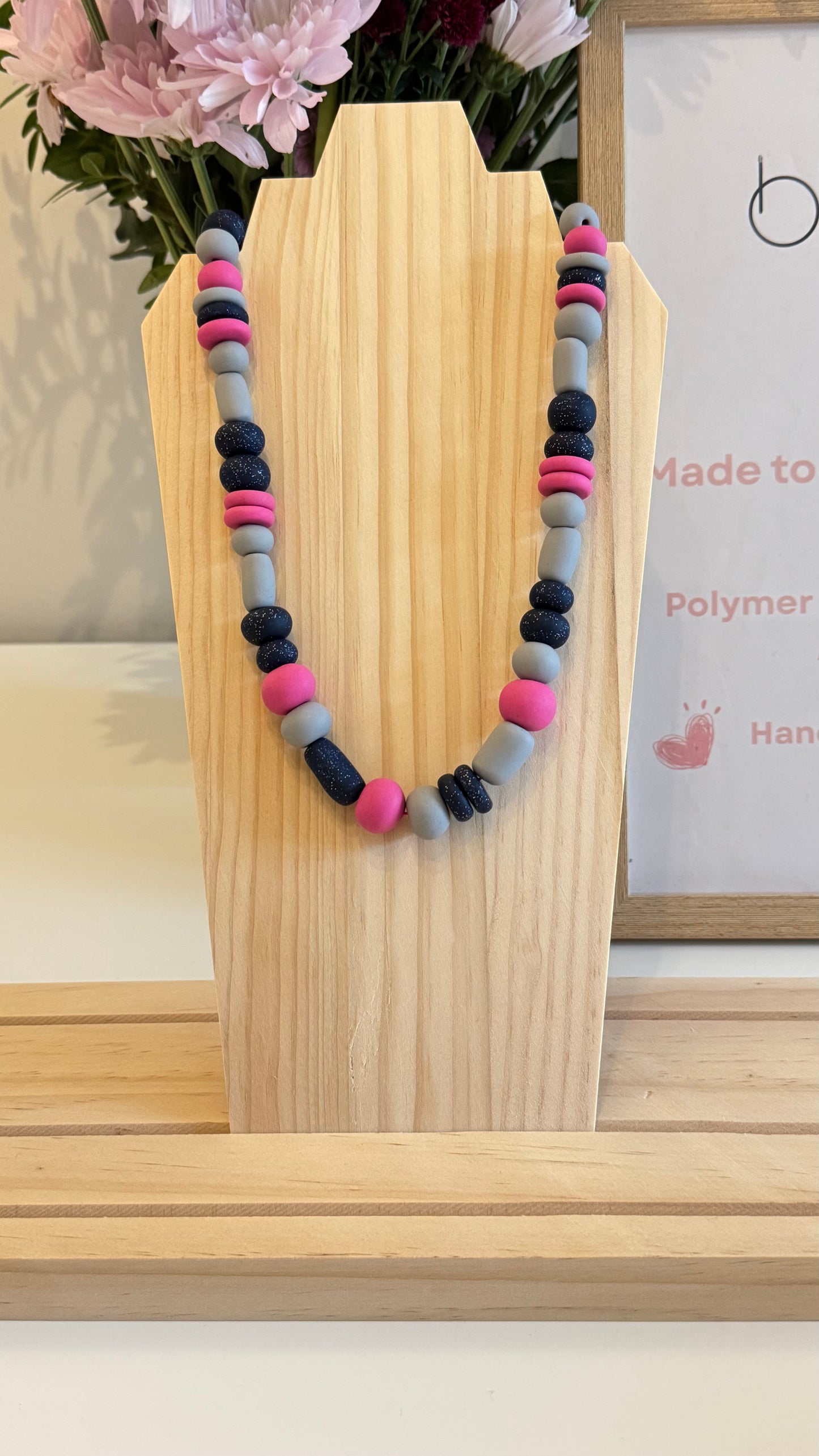 Moon Petal - Handmade Polymer Clay Necklace