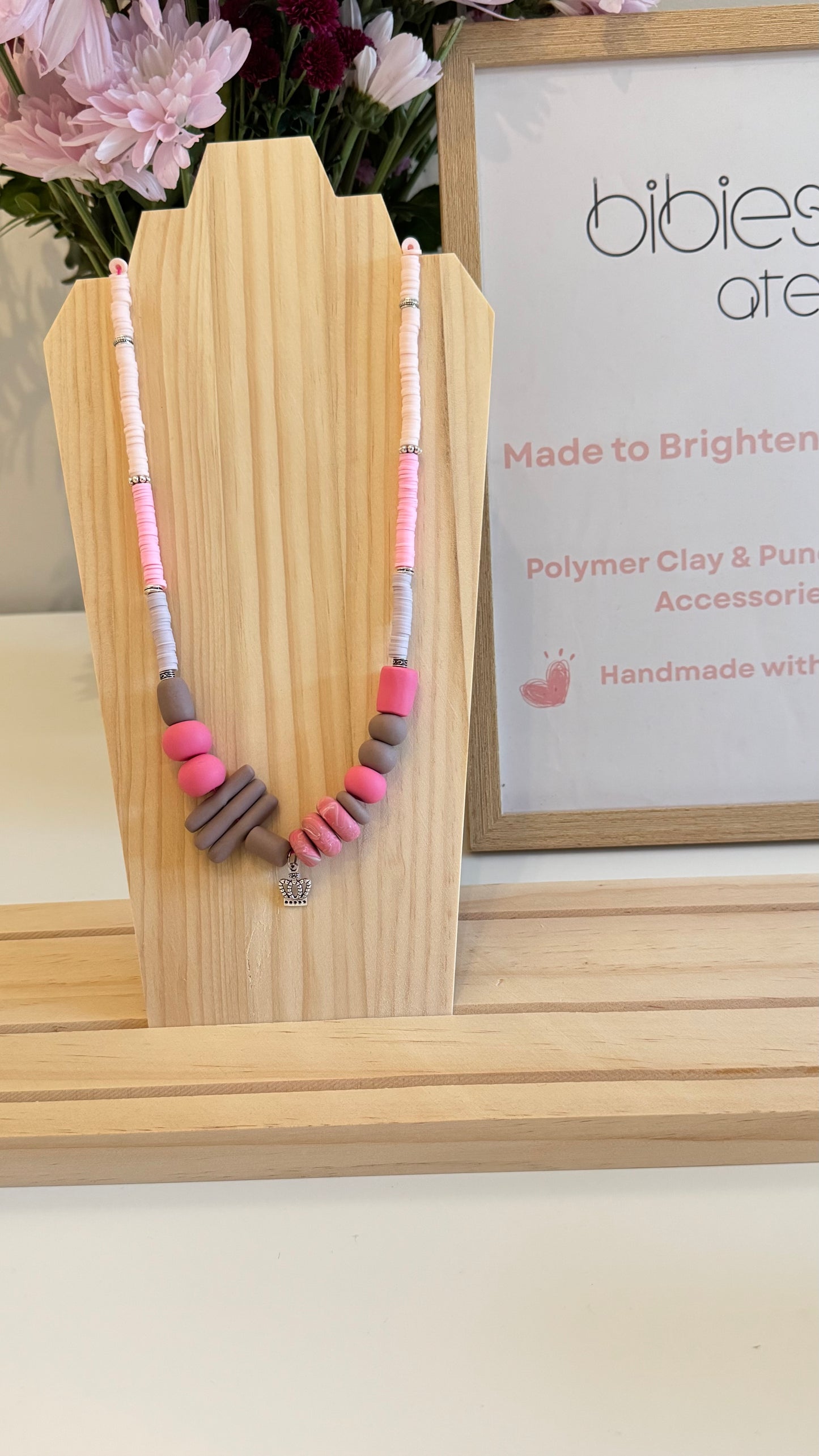 Queen B - Handmade Polymer Clay Necklace