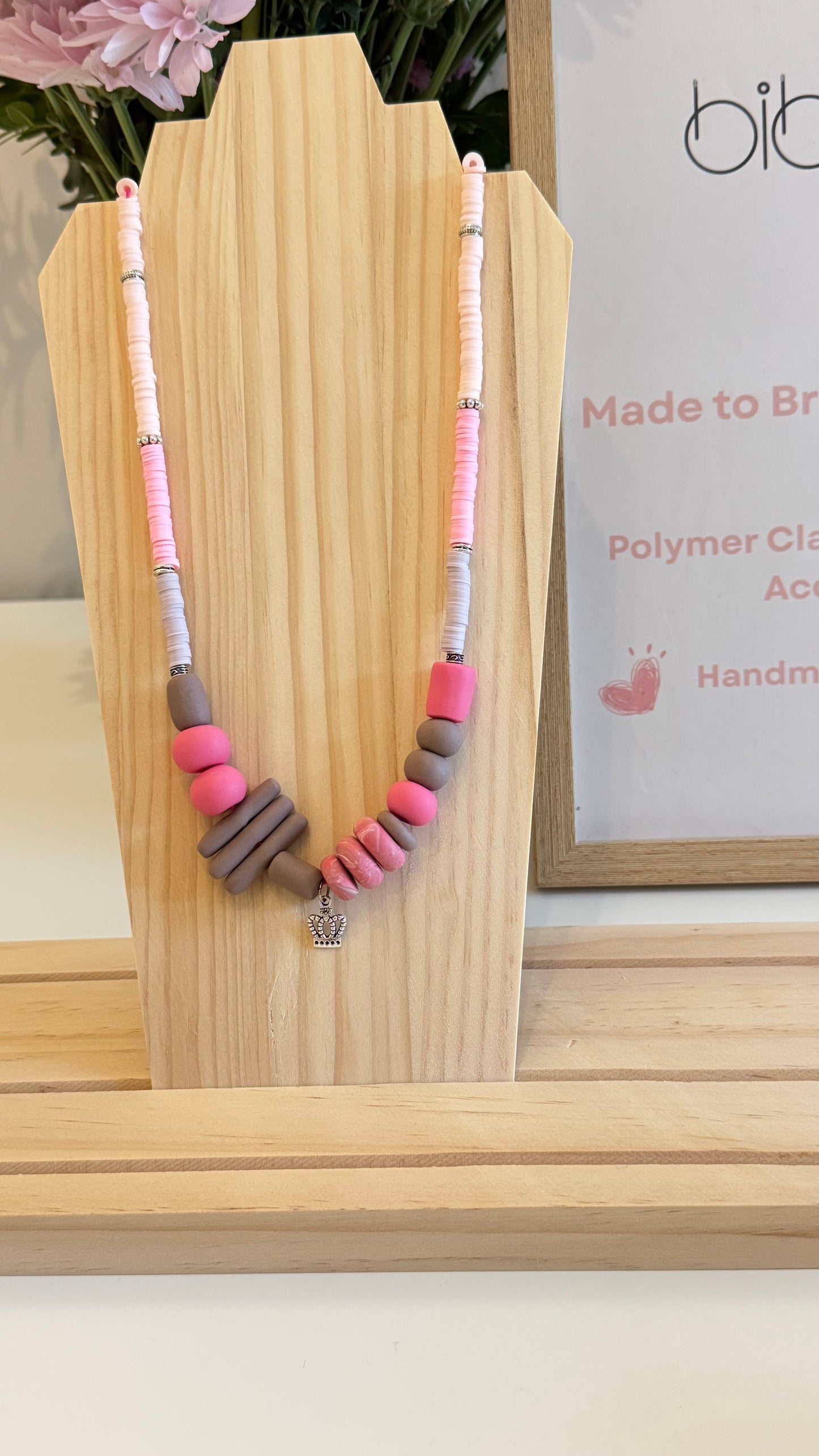 Queen B - Handmade Polymer Clay Necklace