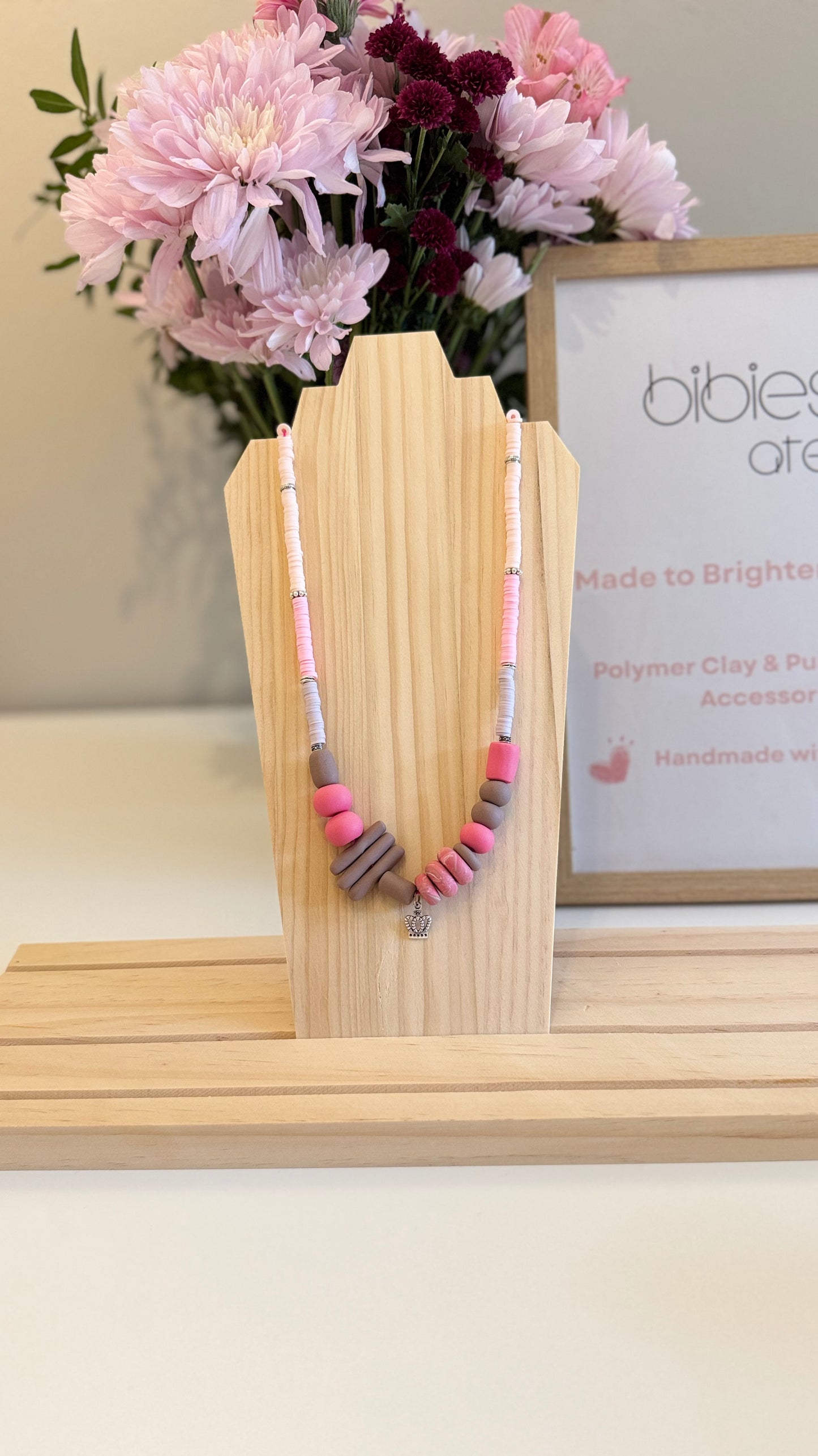 Queen B - Handmade Polymer Clay Necklace