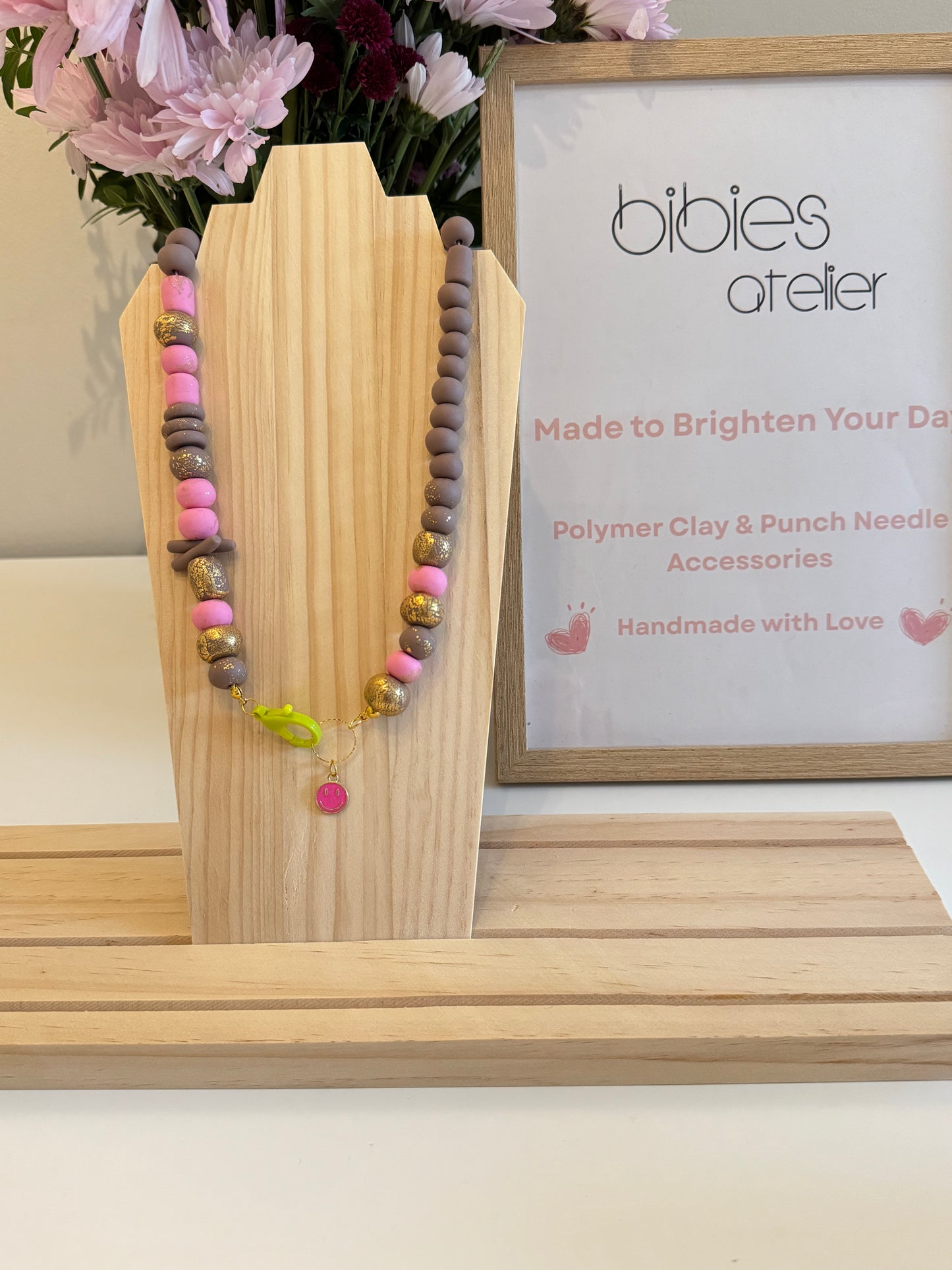 Smiley Days - Handmade Polymer Clay Necklace