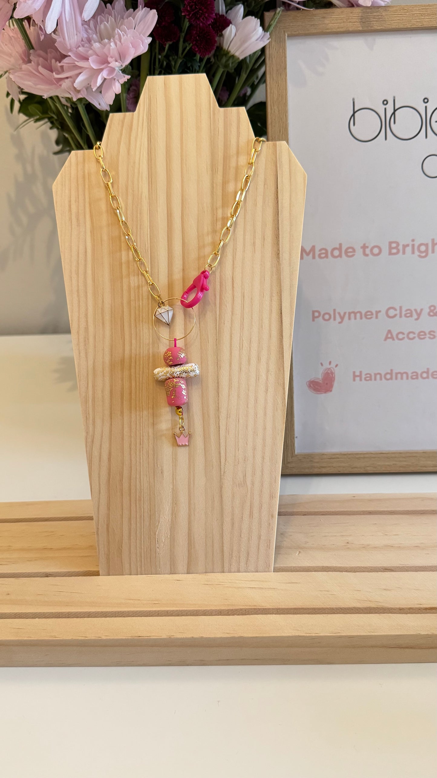 Diamond Chain - Handmade Polymer Clay Necklace