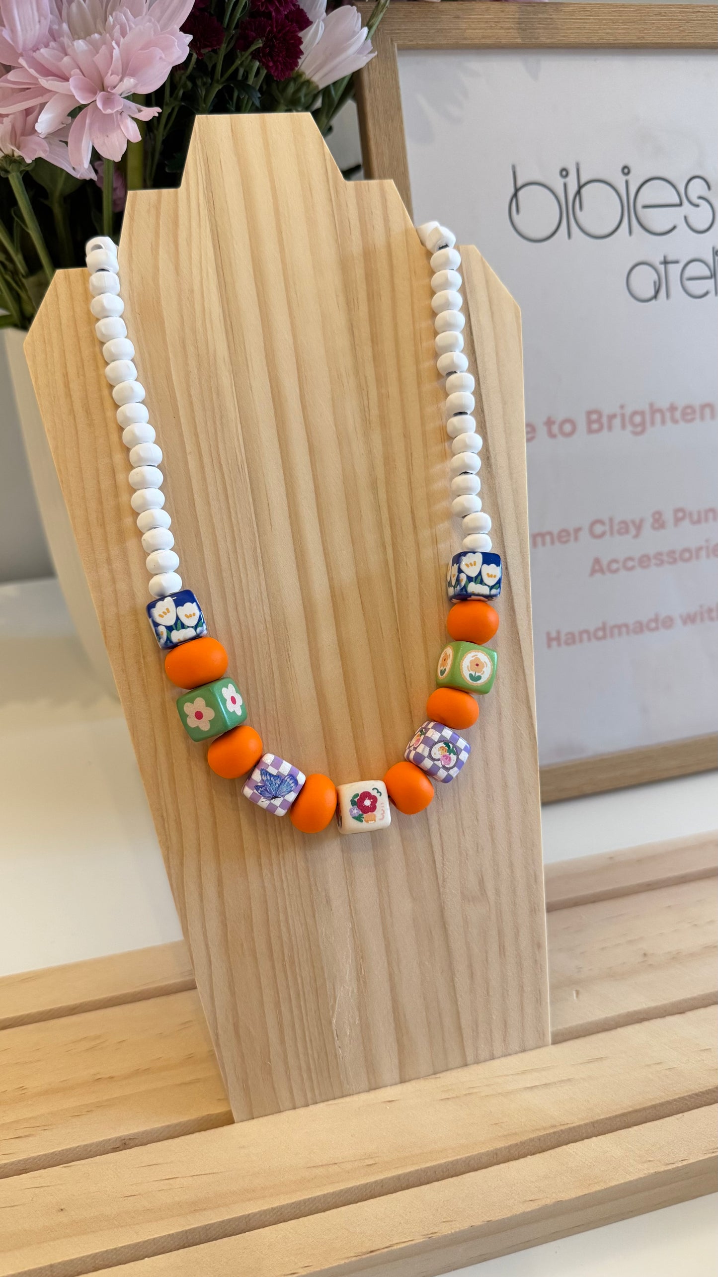 Portobello Bloom - Handmade Polymer Clay Necklace