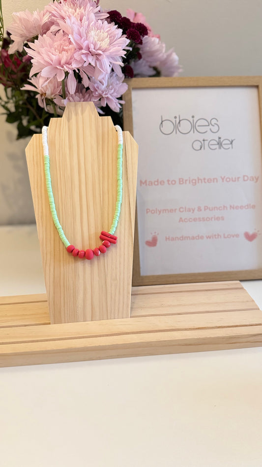 Mint Meadow - Handmade Polymer Clay Necklace
