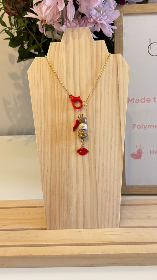 Chili Kiss - Handmade Polymer Clay Necklace