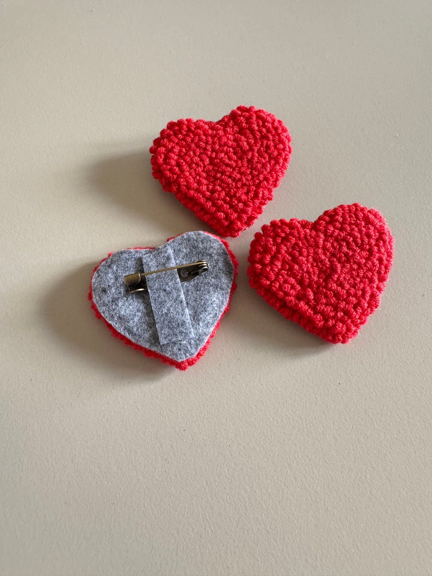 Heart Punch Needle Pin – Handmade, Sweet & Full of Love