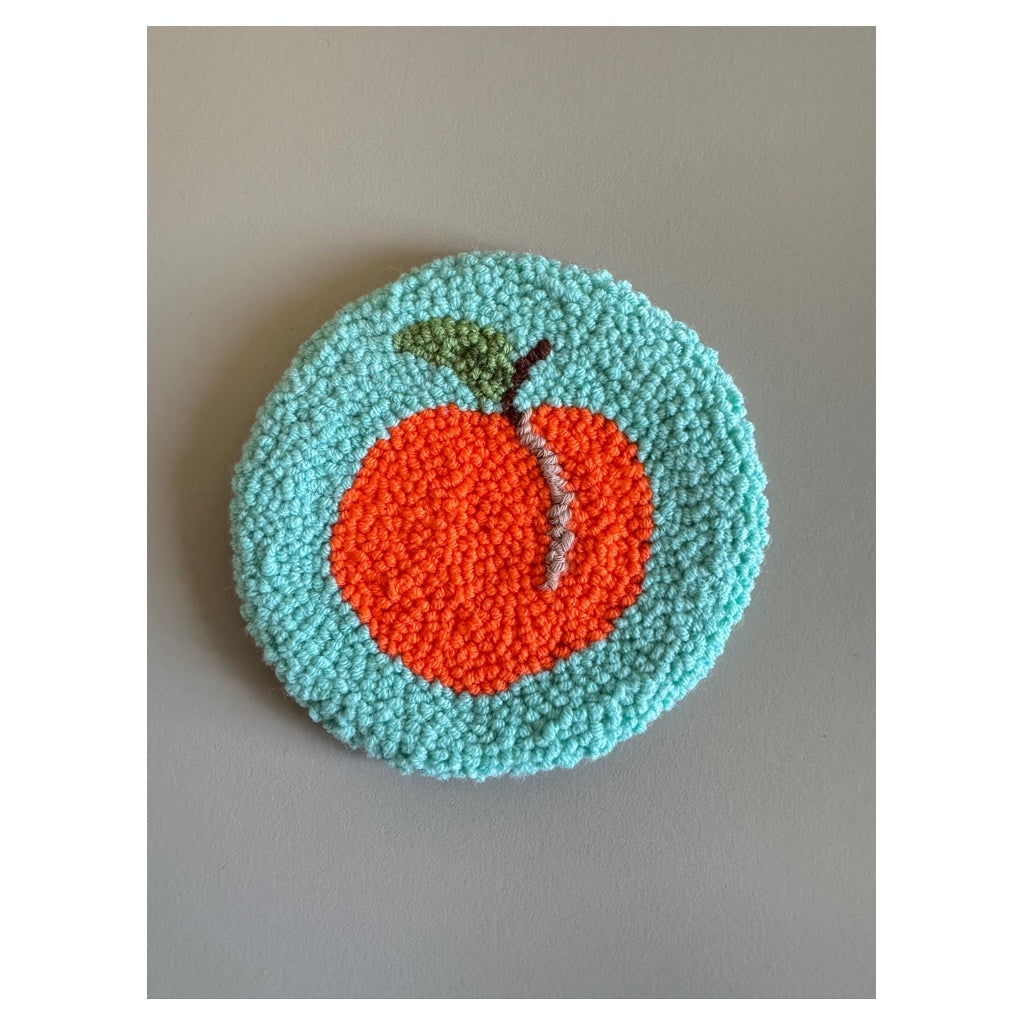 Orange Punch Needle Coaster – Handmade, Bright & Citrus-Inspired Decor