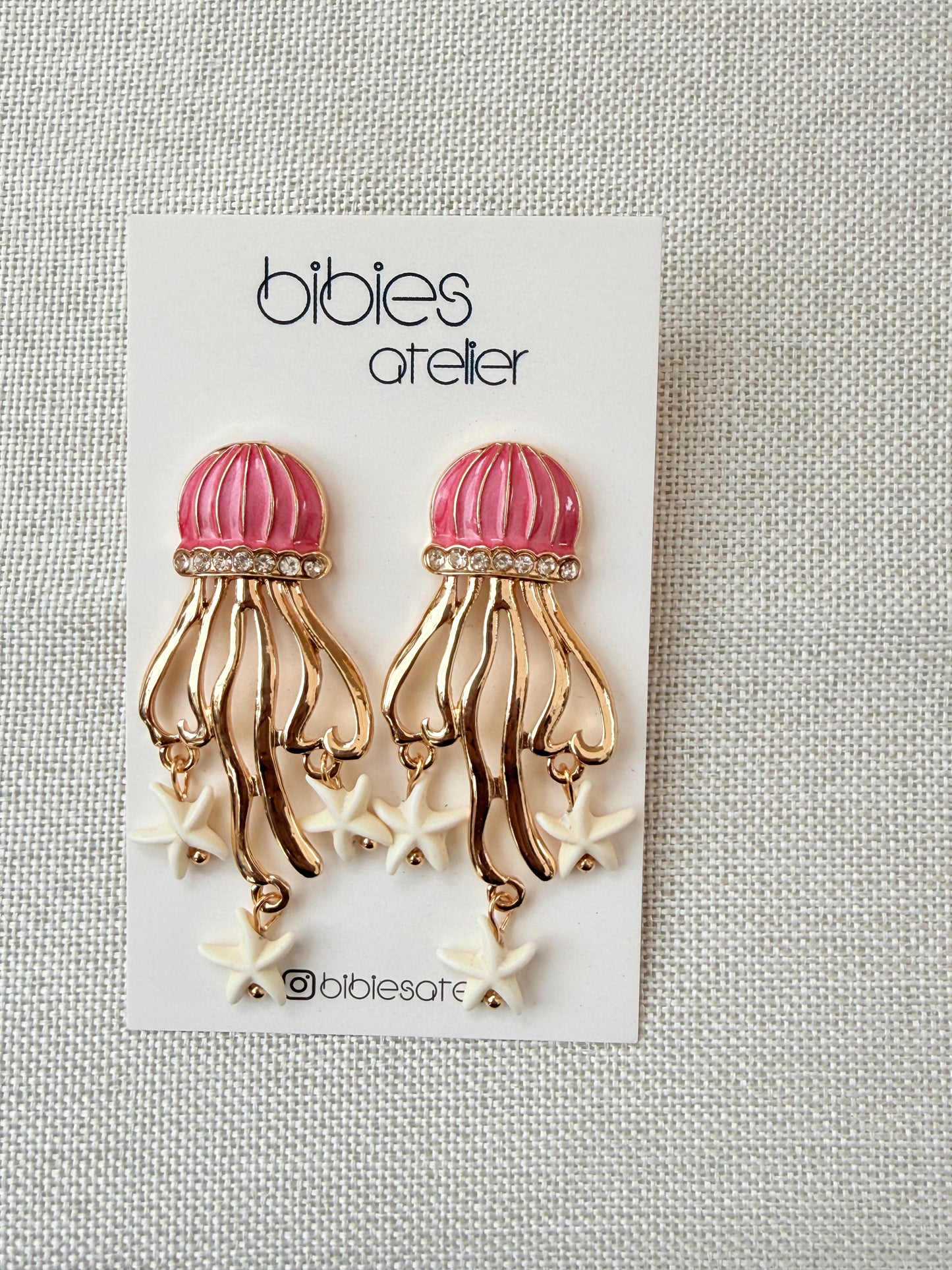 Sparkly Jellyfish & Starfish Enamel Statement Earrings