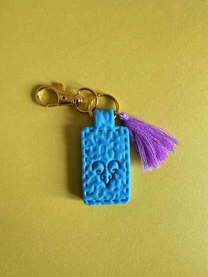 Light Blue Polymer Clay & Tassel Keychains – Colorful, Fun & One-of-a-Kind