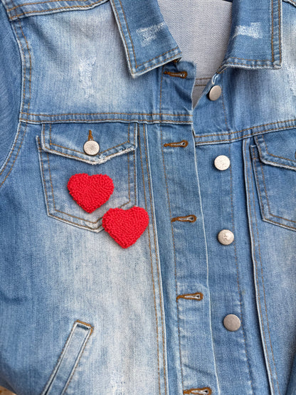 Heart Punch Needle Pin – Handmade, Sweet & Full of Love