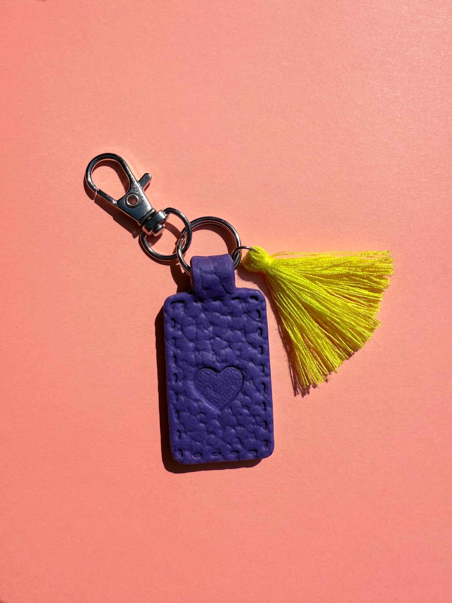 Purple Polymer Clay & Tassel Keychains – Colorful, Fun & One-of-a-Kind