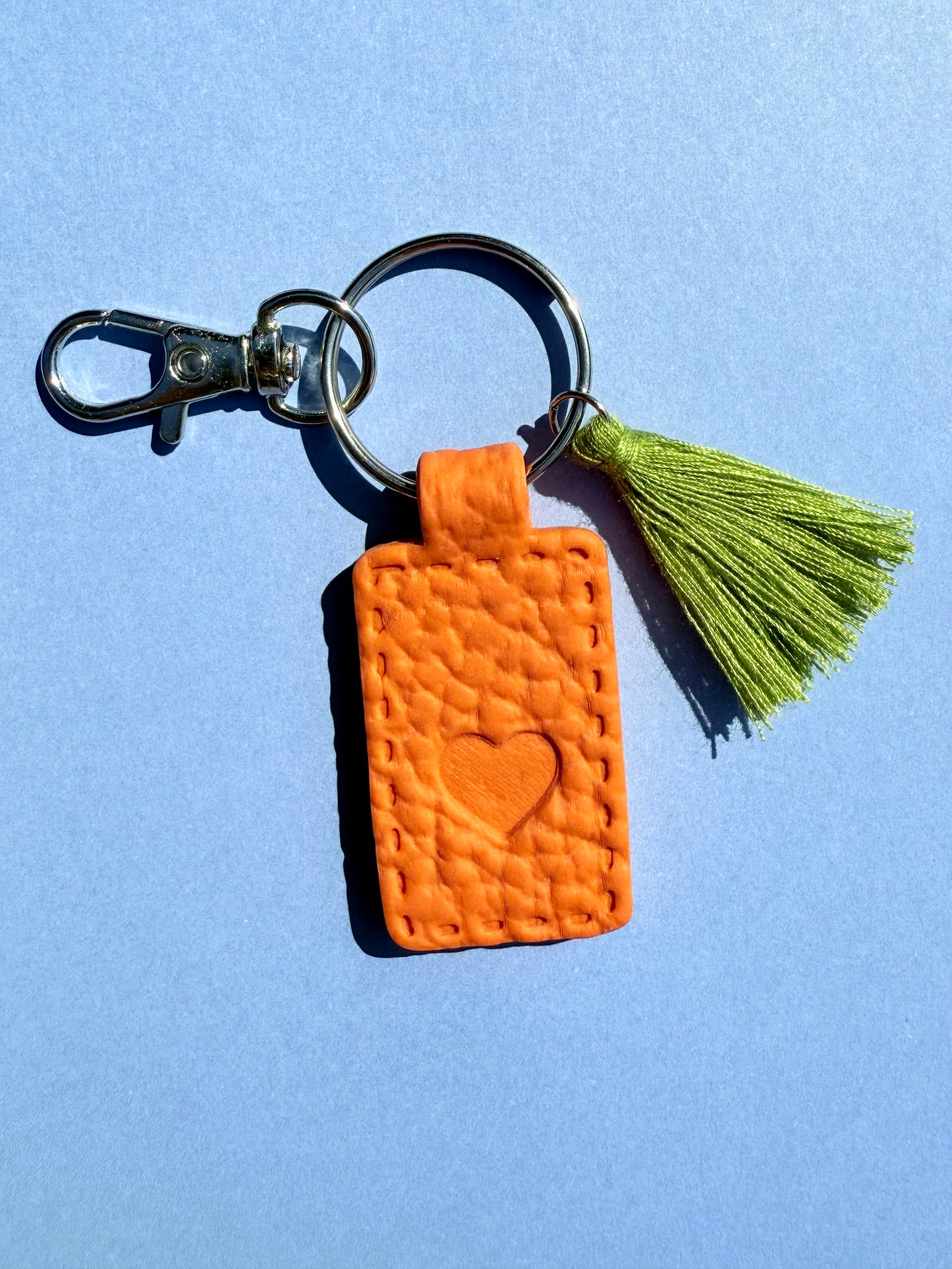 Orange Polymer Clay & Tassel Keychains – Colorful, Fun & One-of-a-Kind