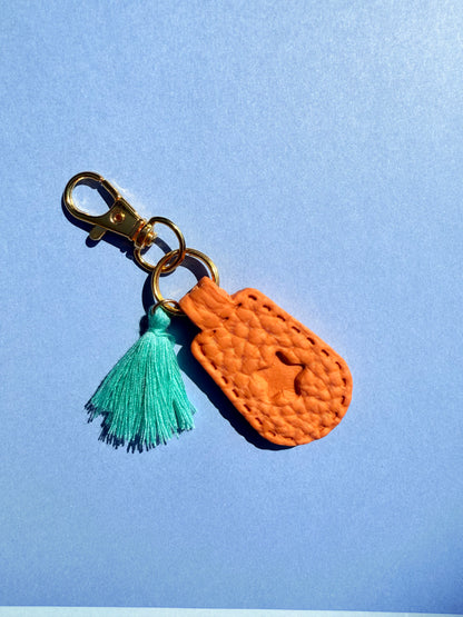 Orange Polymer Clay & Tassel Keychains – Colorful, Fun & One-of-a-Kind