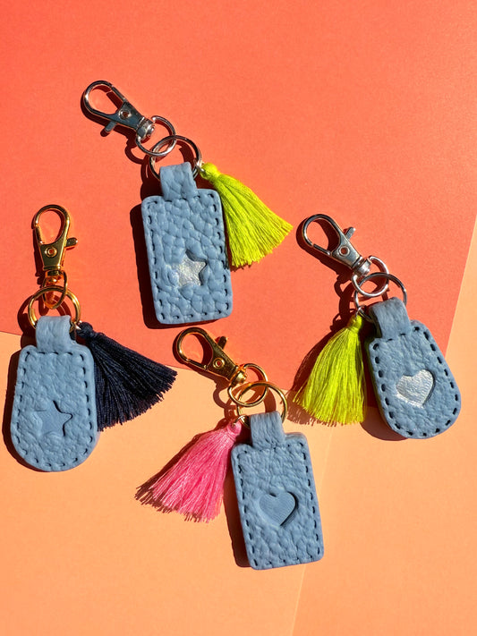 BlueGrey Polymer Clay & Tassel Keychains – Colorful, Fun & One-of-a-Kind