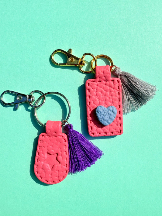 Pink Polymer Clay & Tassel Keychains – Colorful, Fun & One-of-a-Kind
