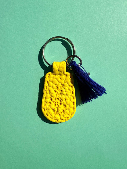 Yellow Polymer Clay & Tassel Keychains – Colorful, Fun & One-of-a-Kind