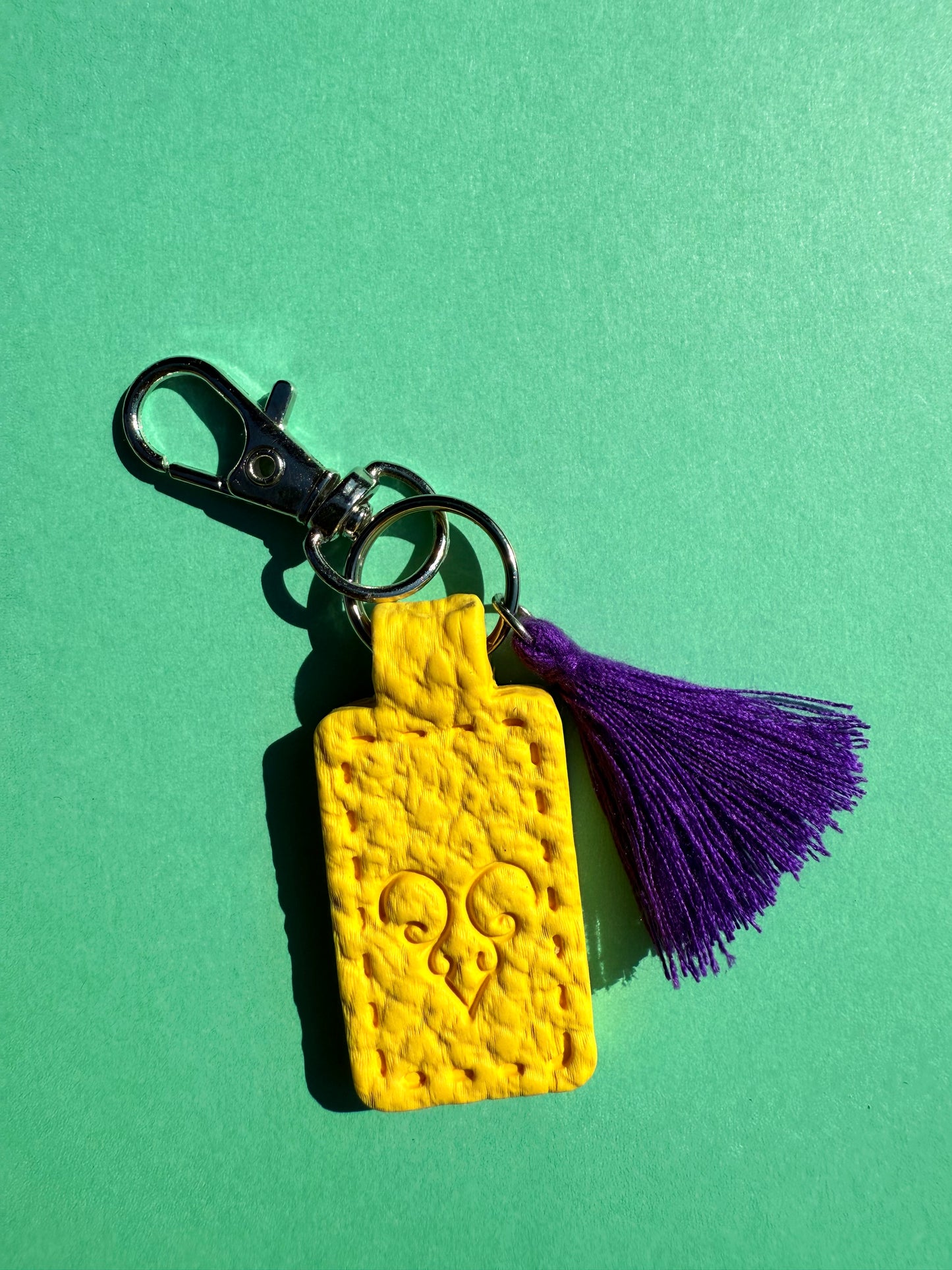 Yellow Polymer Clay & Tassel Keychains – Colorful, Fun & One-of-a-Kind