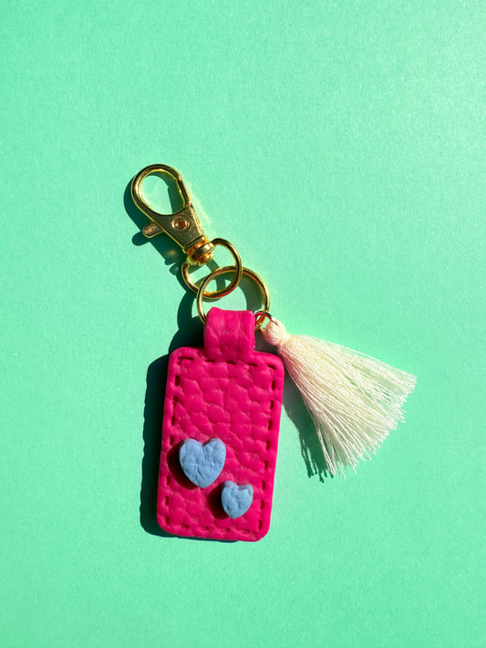 Fuchsia Polymer Clay & Tassel Keychains – Colorful, Fun & One-of-a-Kind