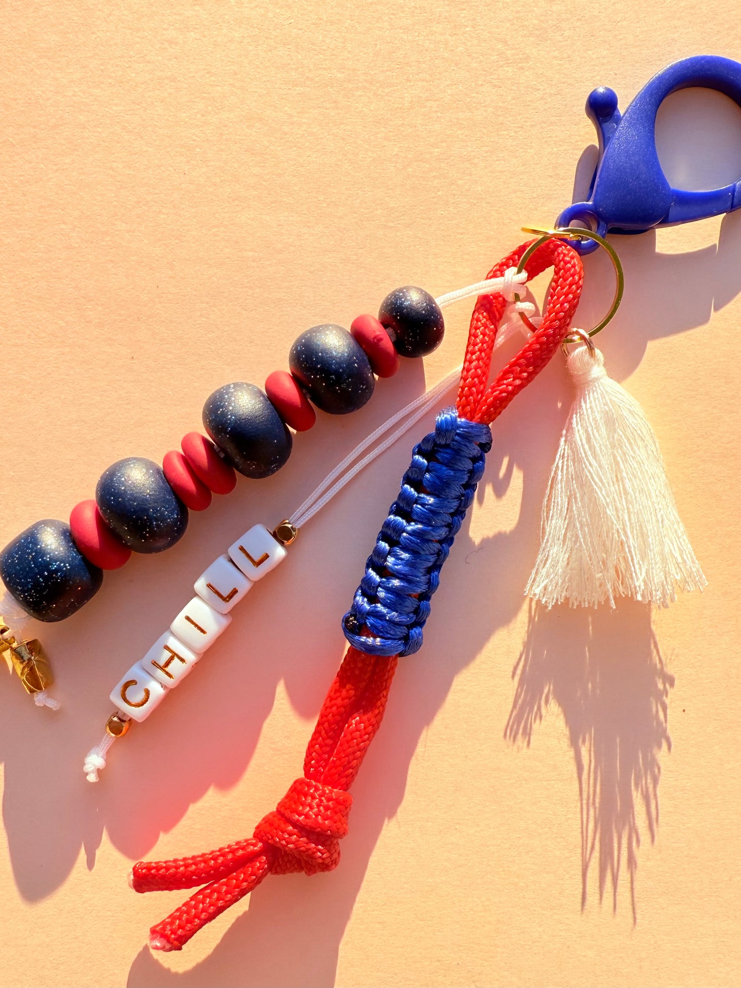 "CHILL" Polymer Clay Bead Keychains – Colorful, Fun & Full of Personality