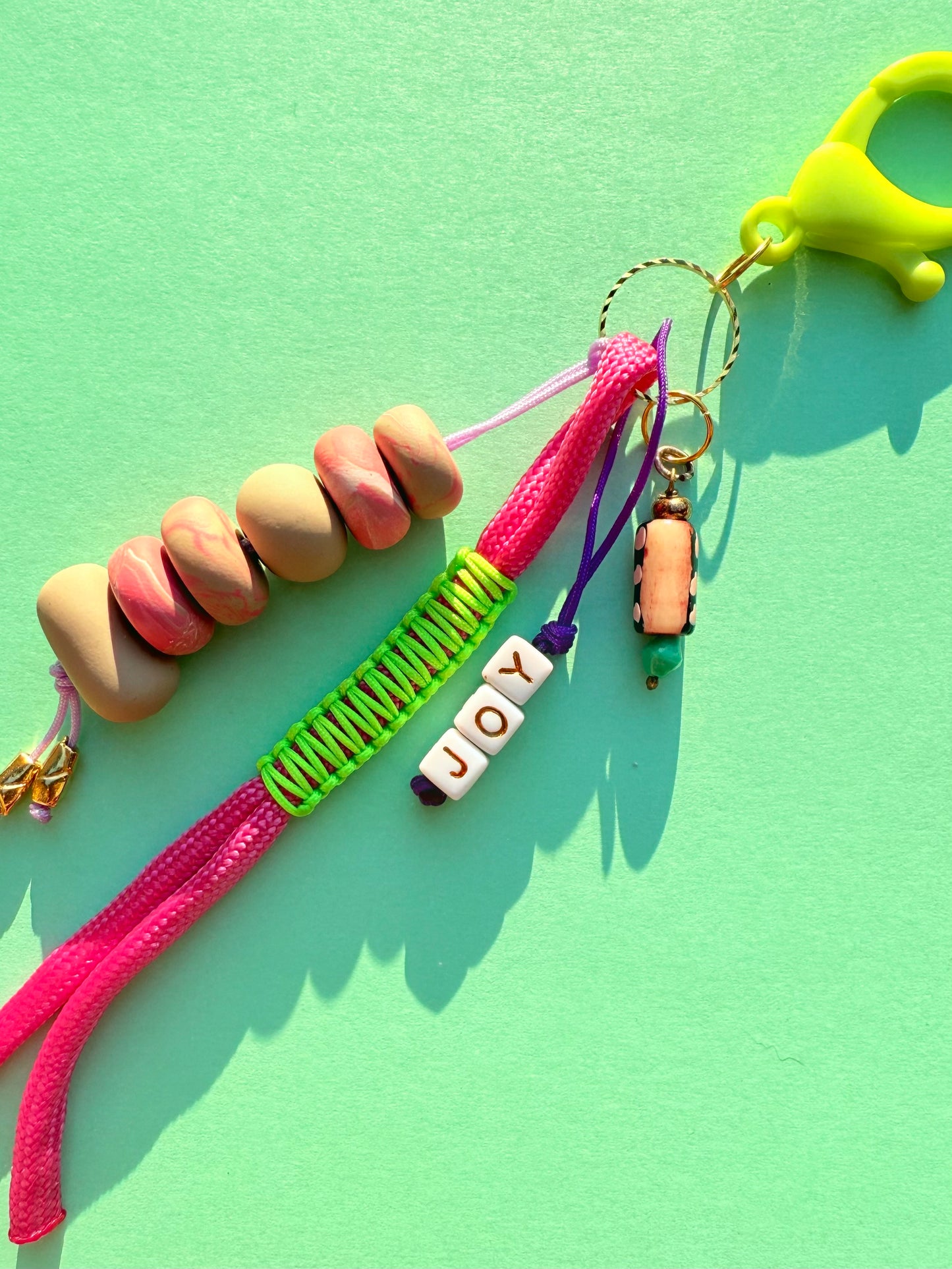 "JOY" Polymer Clay Bead Keychains – Colorful, Fun & Full of Personality