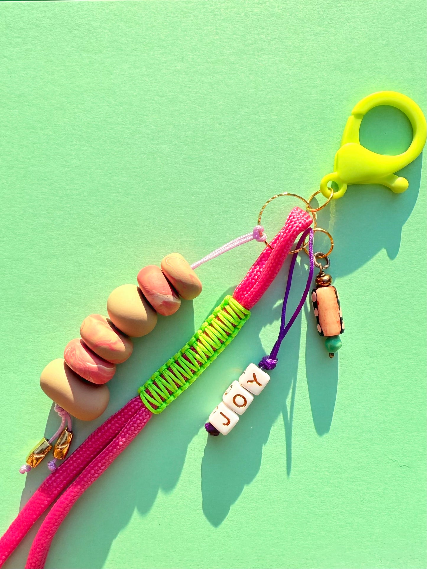 "JOY" Polymer Clay Bead Keychains – Colorful, Fun & Full of Personality