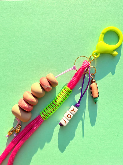 "JOY" Polymer Clay Bead Keychains – Colorful, Fun & Full of Personality