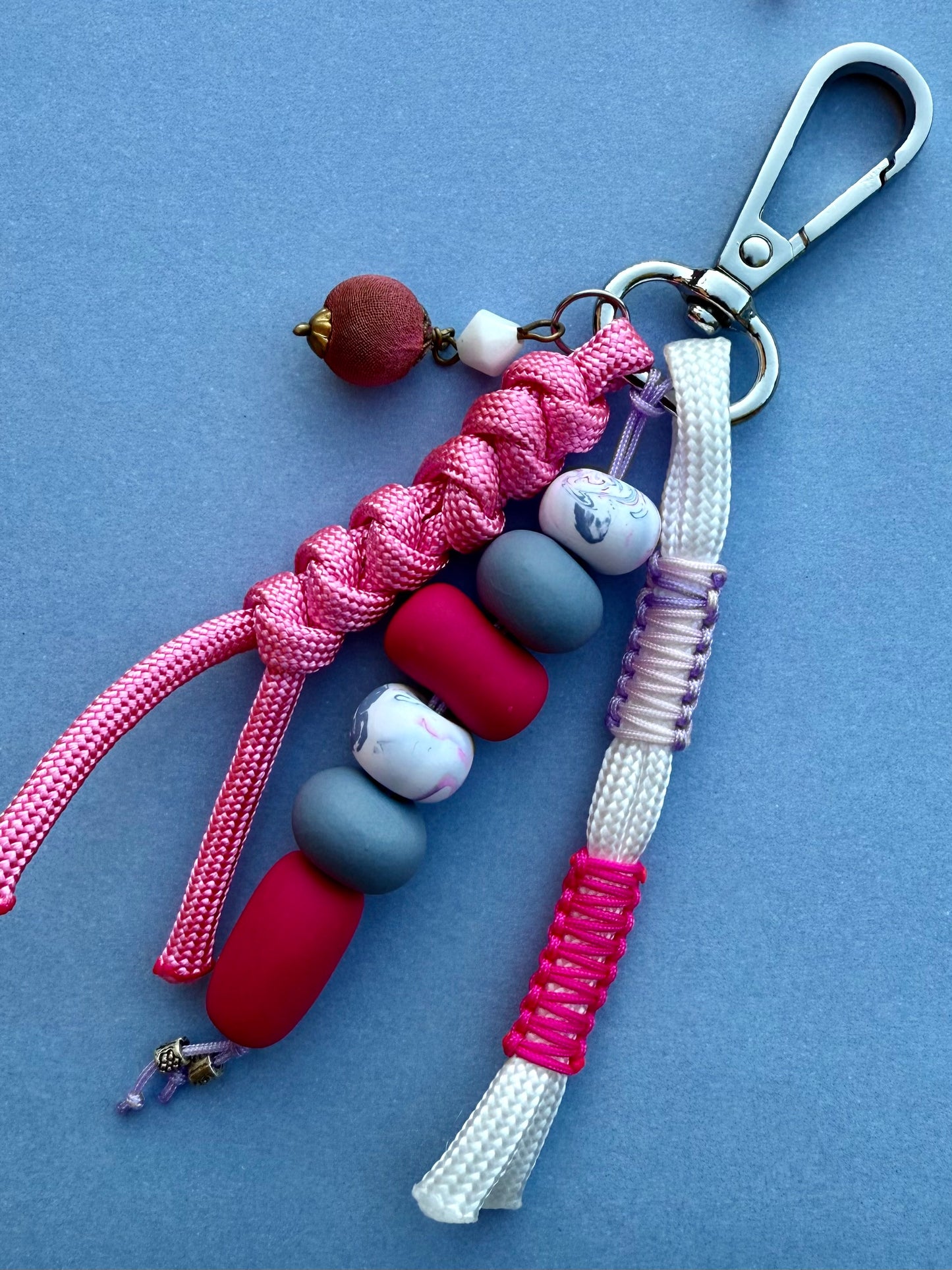"BON BON" Handmade Polymer Clay Bead Keychains with Metal Ring – Personalized, Colorful & Durable