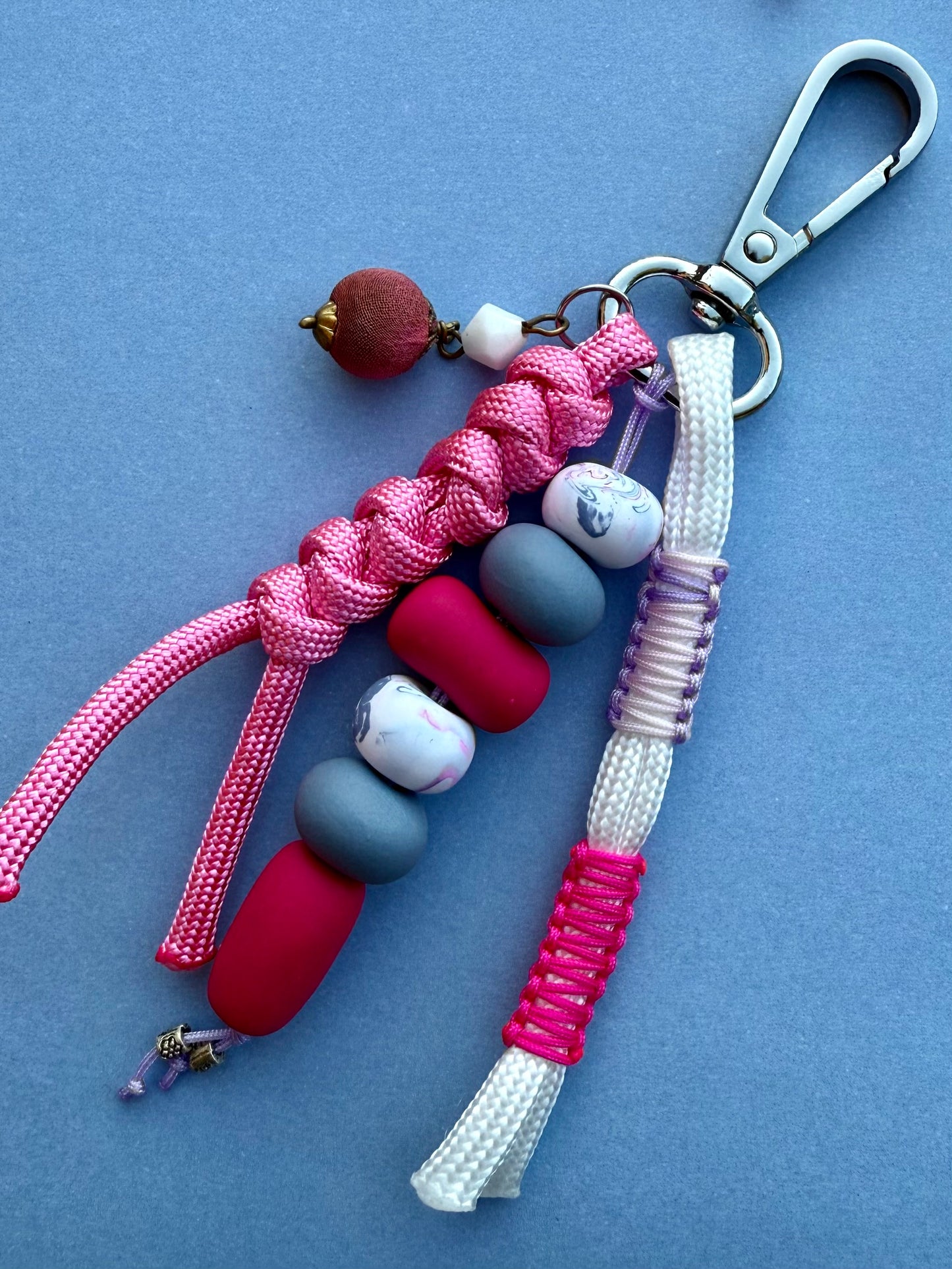 "BON BON" Handmade Polymer Clay Bead Keychains with Metal Ring – Personalized, Colorful & Durable