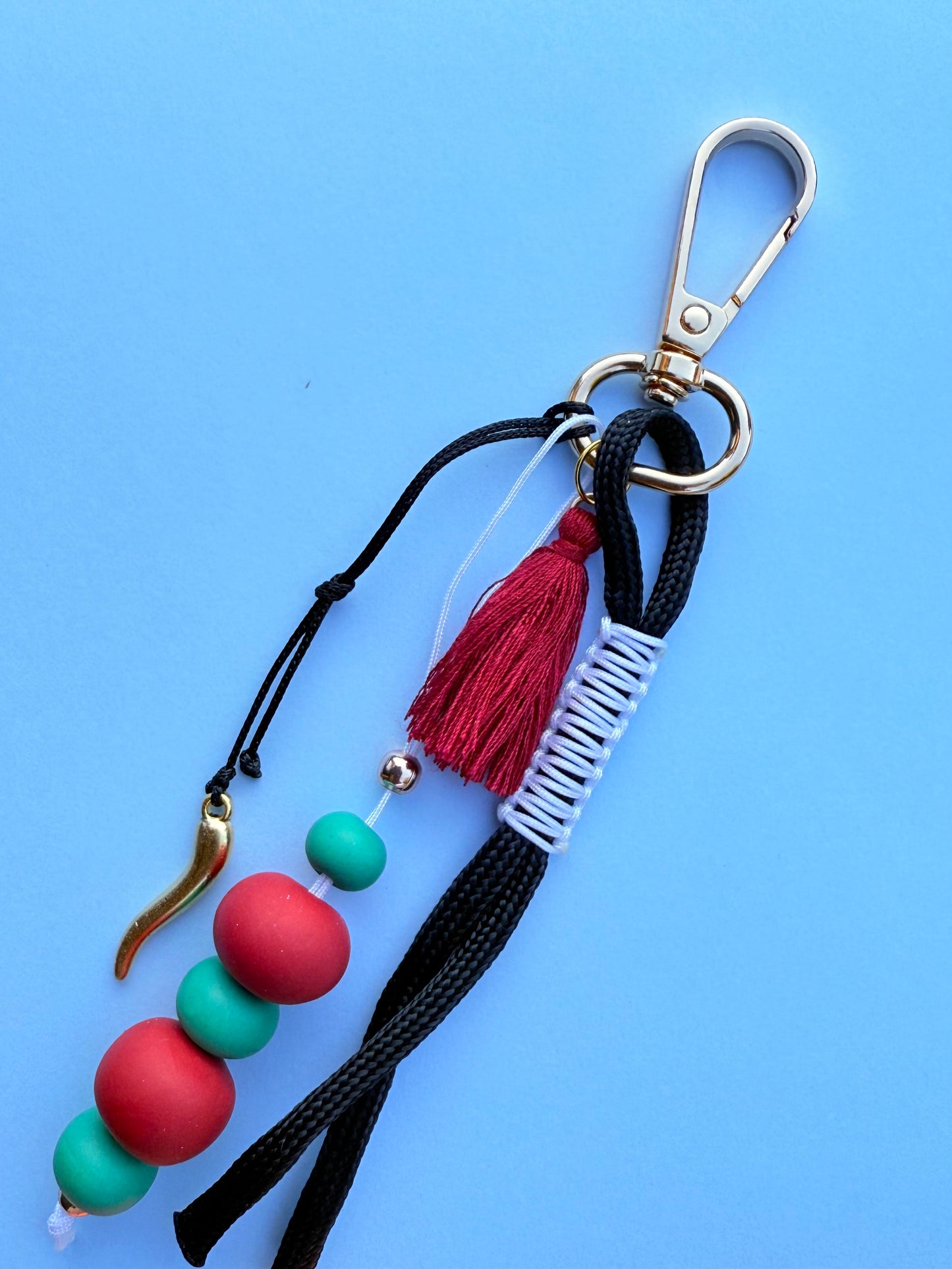 "HOT SPICE" Handmade Polymer Clay Bead Keychains with Metal Ring – Personalized, Colorful & Durable