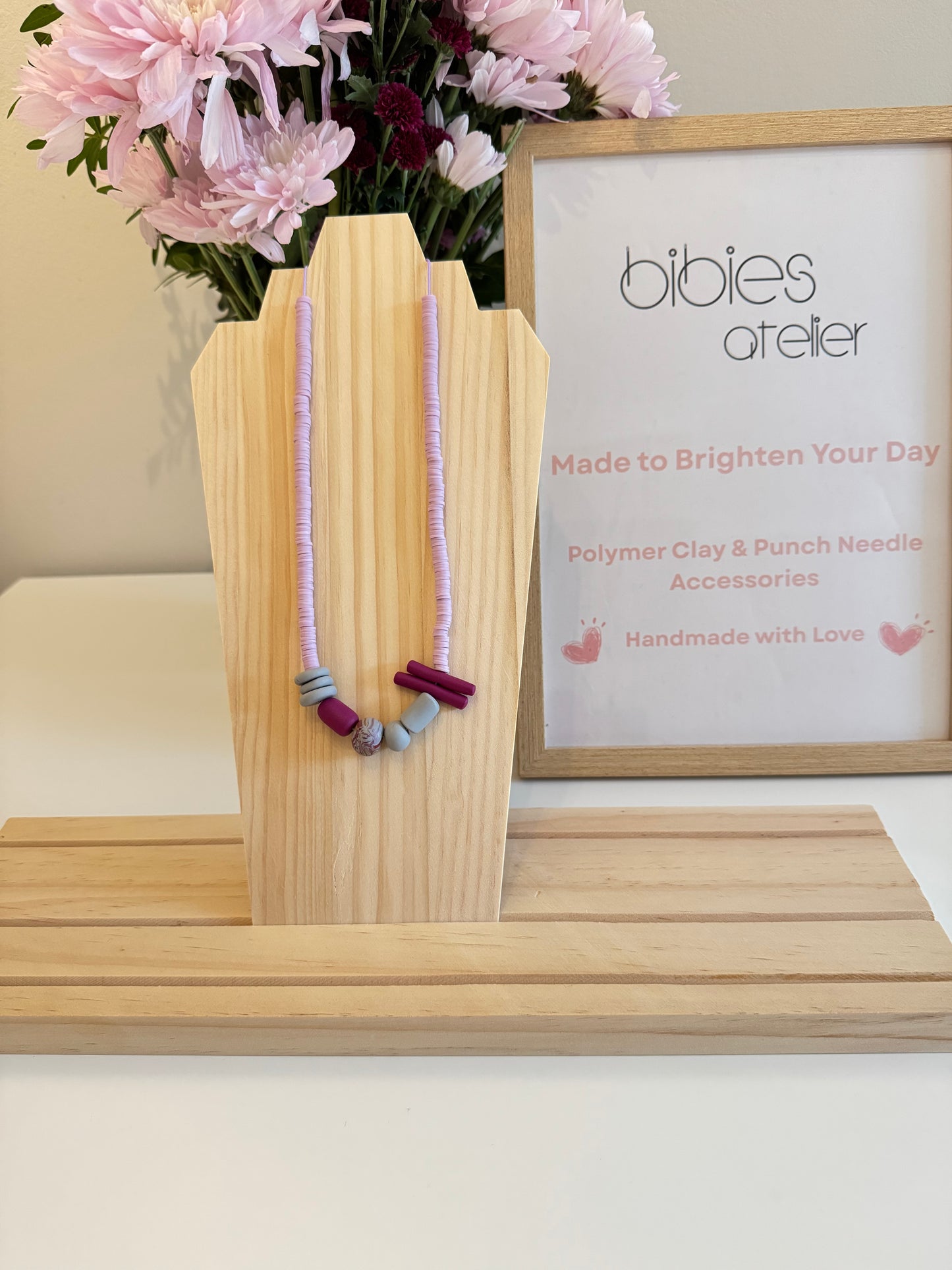 Cloudberry - Handmade Polymer Clay Necklace