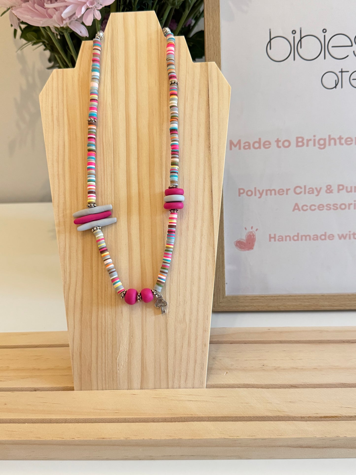 Lavender Field - Handmade Polymer Clay Necklace