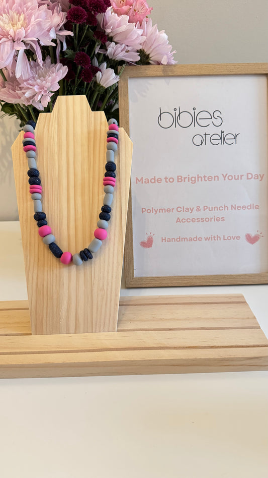 Moon Petal - Handmade Polymer Clay Necklace