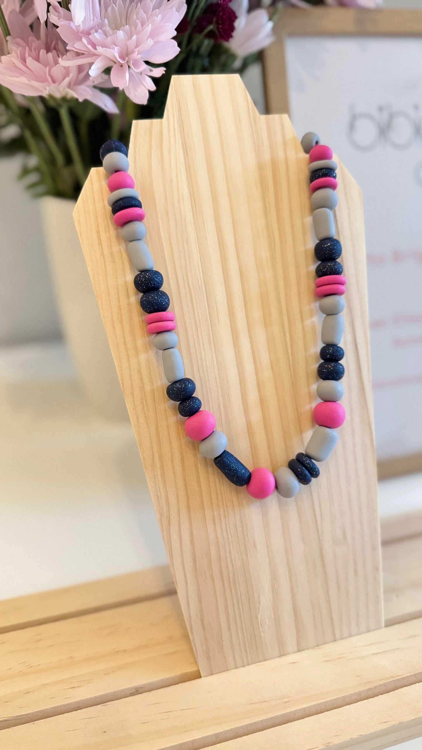 Moon Petal - Handmade Polymer Clay Necklace